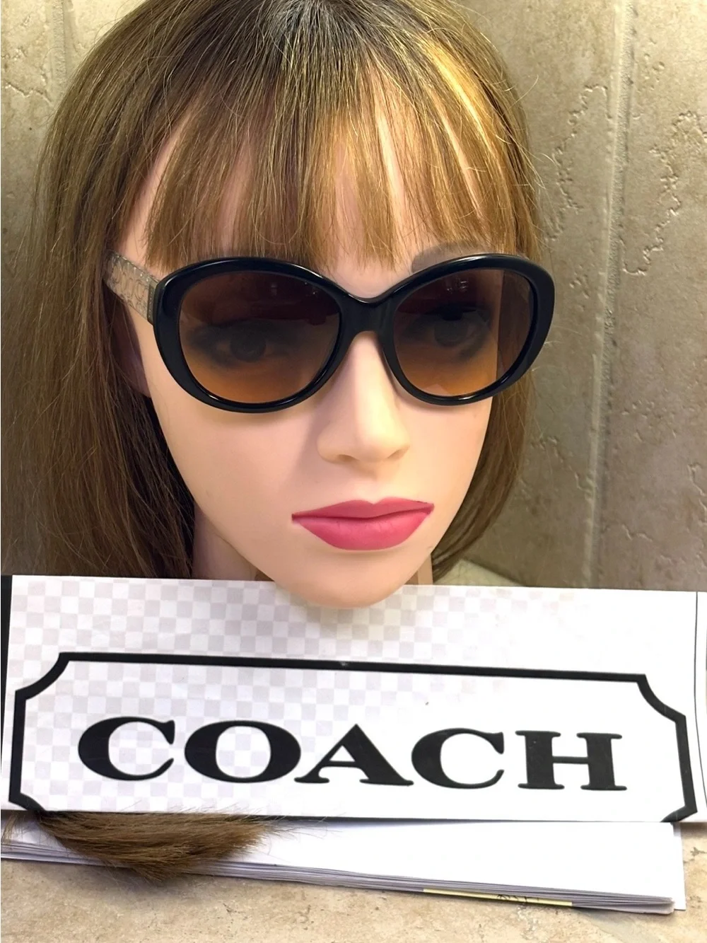New Coach HC8106 (L083 Asha) 515105 Black/Crystal Sunglasses